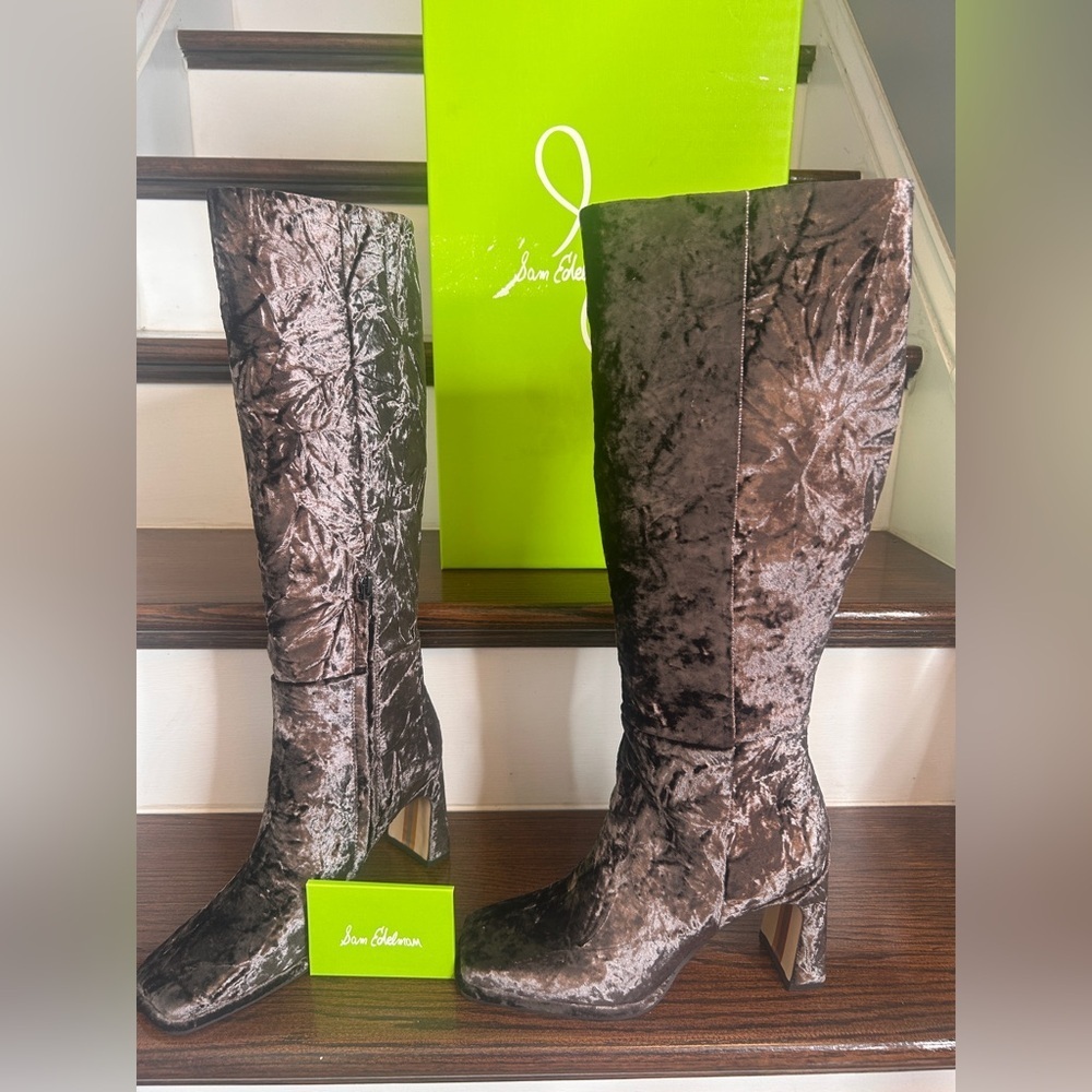 Women’s Sam Edelman Boots, Isabel Knee High Boots, Velvet, Sz. 7 1/2 M